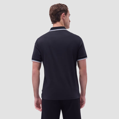 Bugatchi Solid Quarter-Zip Polo Shirt Black