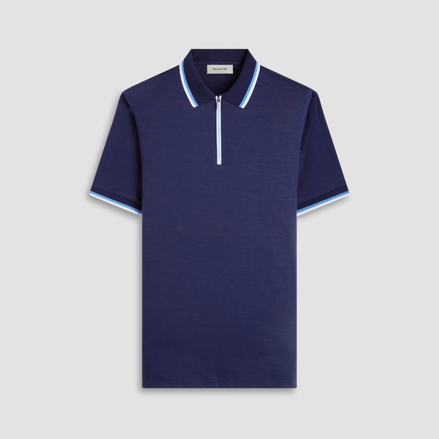 Bugatchi Solid Quarter-Zip Polo Shirt Navy