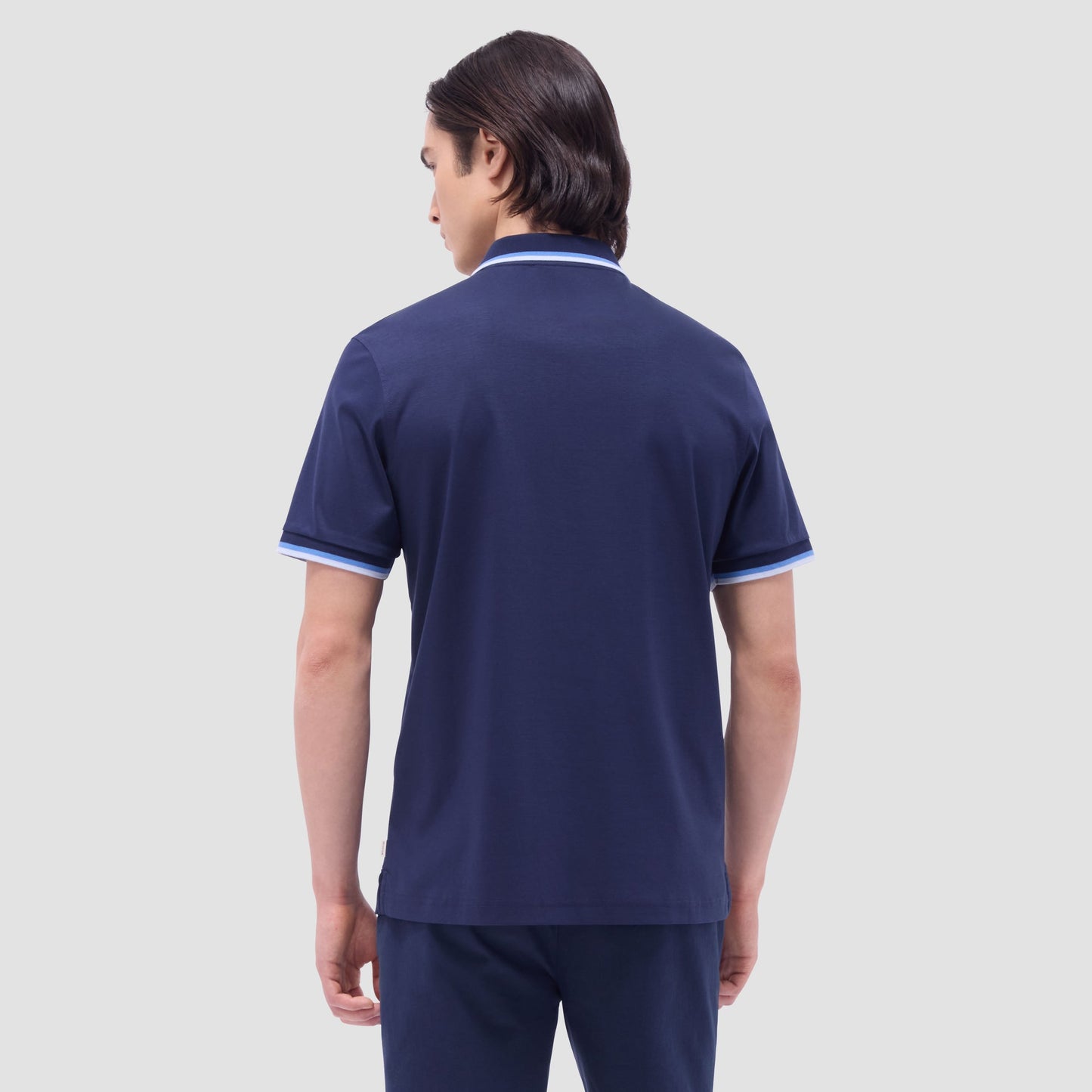 Bugatchi Solid Quarter-Zip Polo Shirt Navy