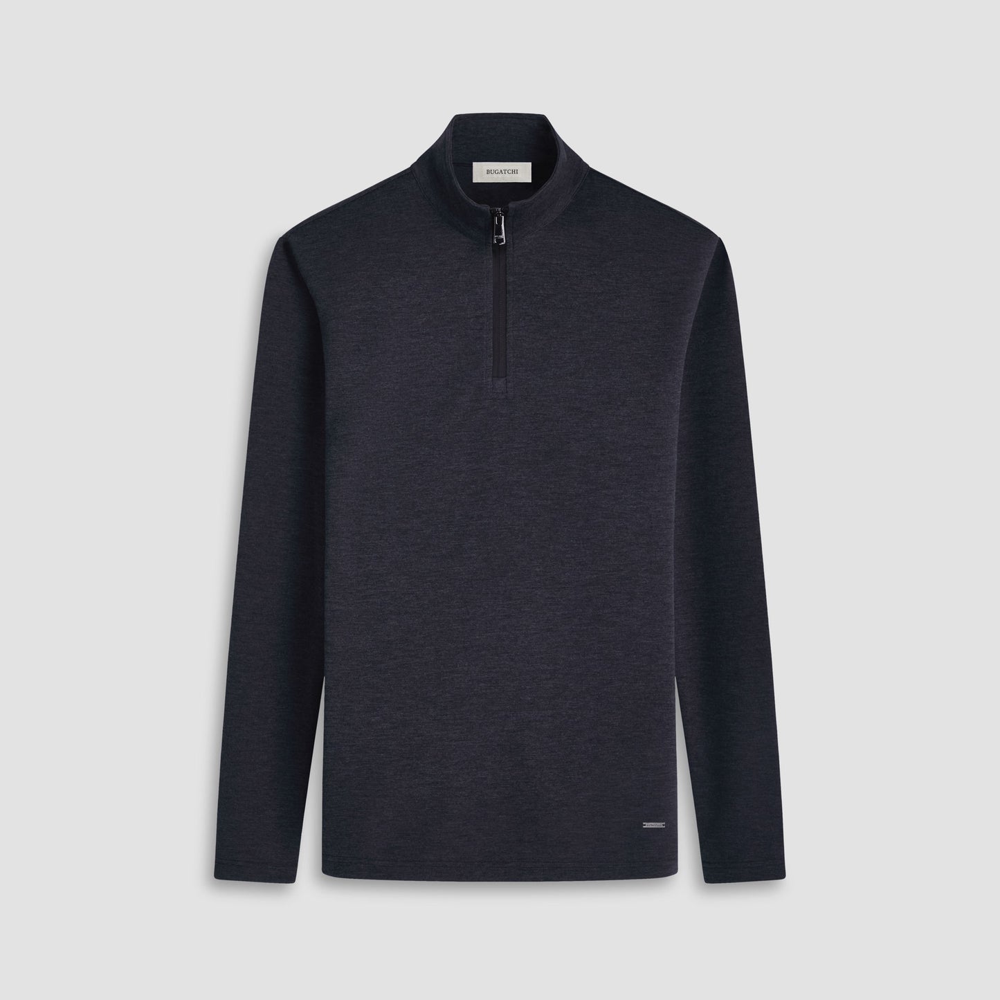 Bugatchi Soft Touch™ Heather Quarter-Zip Pullover Black