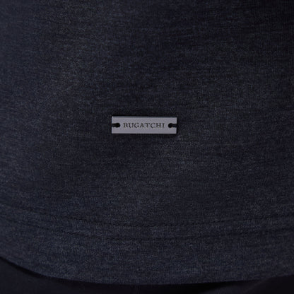Bugatchi Soft Touch™ Heather Quarter-Zip Pullover Black
