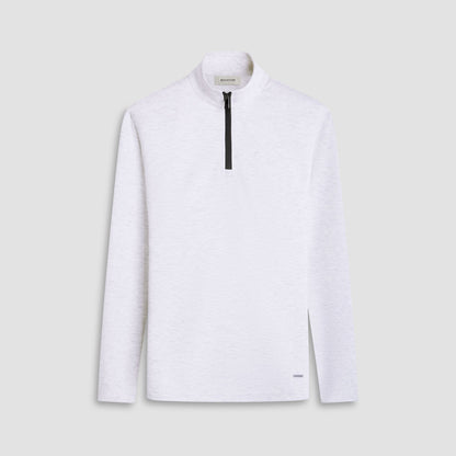 Bugatchi Soft Touch™ Heather Quarter-Zip Pullover Chalk