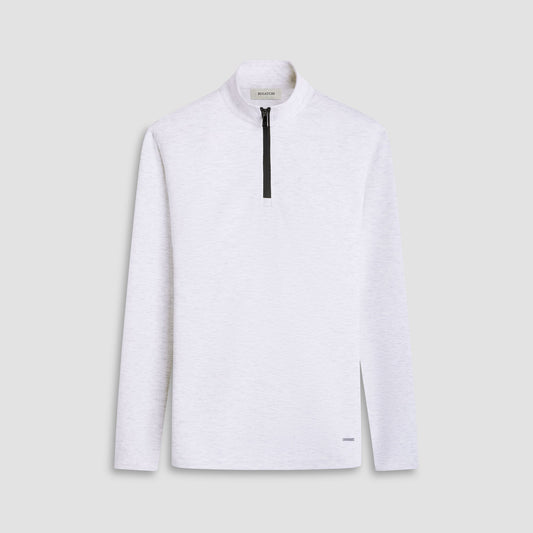 Bugatchi Soft Touch™ Heather Quarter-Zip Pullover Chalk