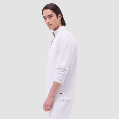 Bugatchi Soft Touch™ Heather Quarter-Zip Pullover Chalk