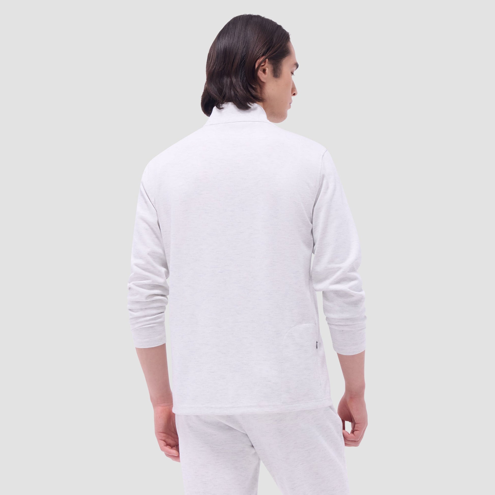 Bugatchi Soft Touch™ Heather Quarter-Zip Pullover Chalk