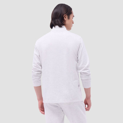 Bugatchi Soft Touch™ Heather Quarter-Zip Pullover Chalk