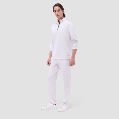 Bugatchi Soft Touch™ Heather Quarter-Zip Pullover Chalk