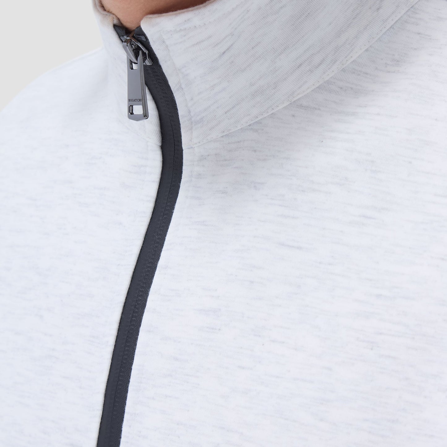 Bugatchi Soft Touch™ Heather Quarter-Zip Pullover Chalk