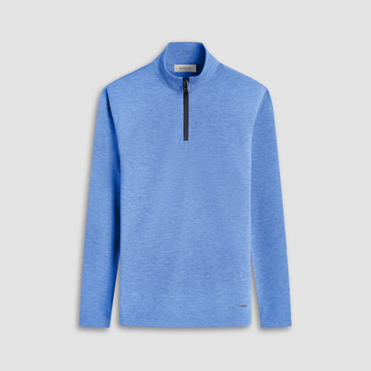 Bugatchi Soft Touch™ Heather Quarter-Zip Pullover Cobalt