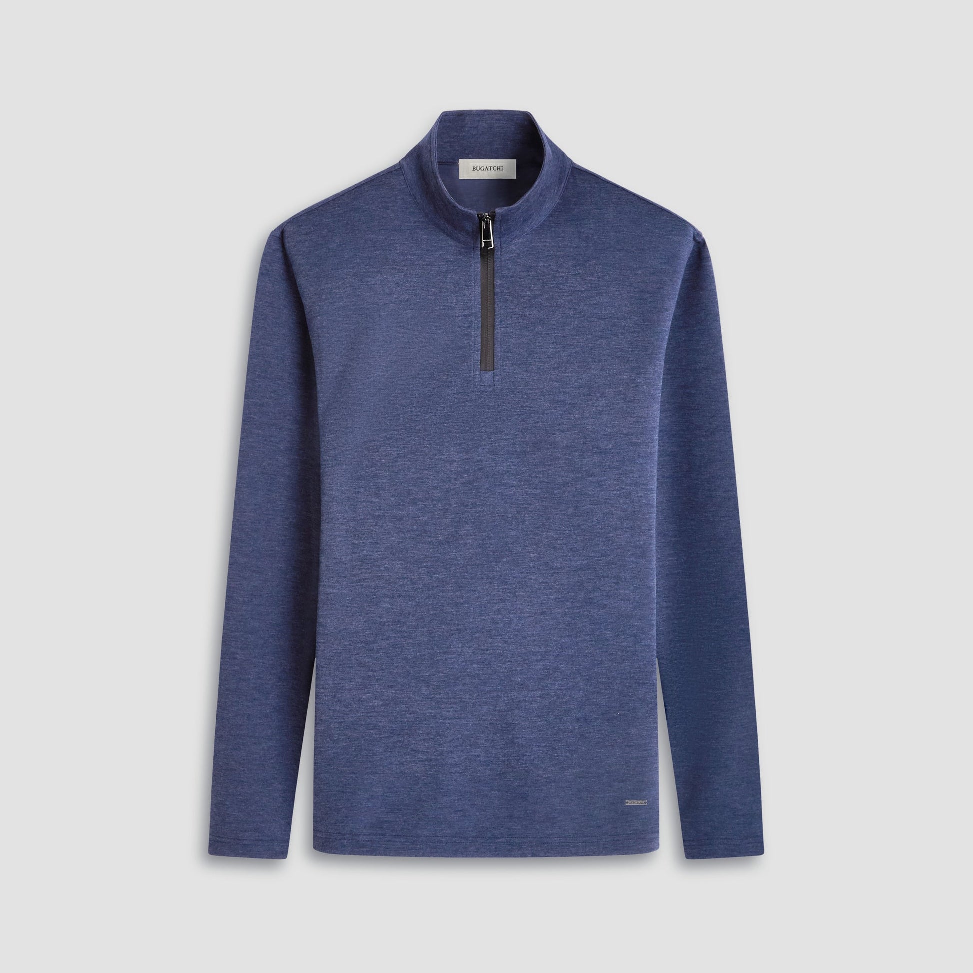 Bugatchi Soft Touch™ Heather Quarter-Zip Pullover Navy