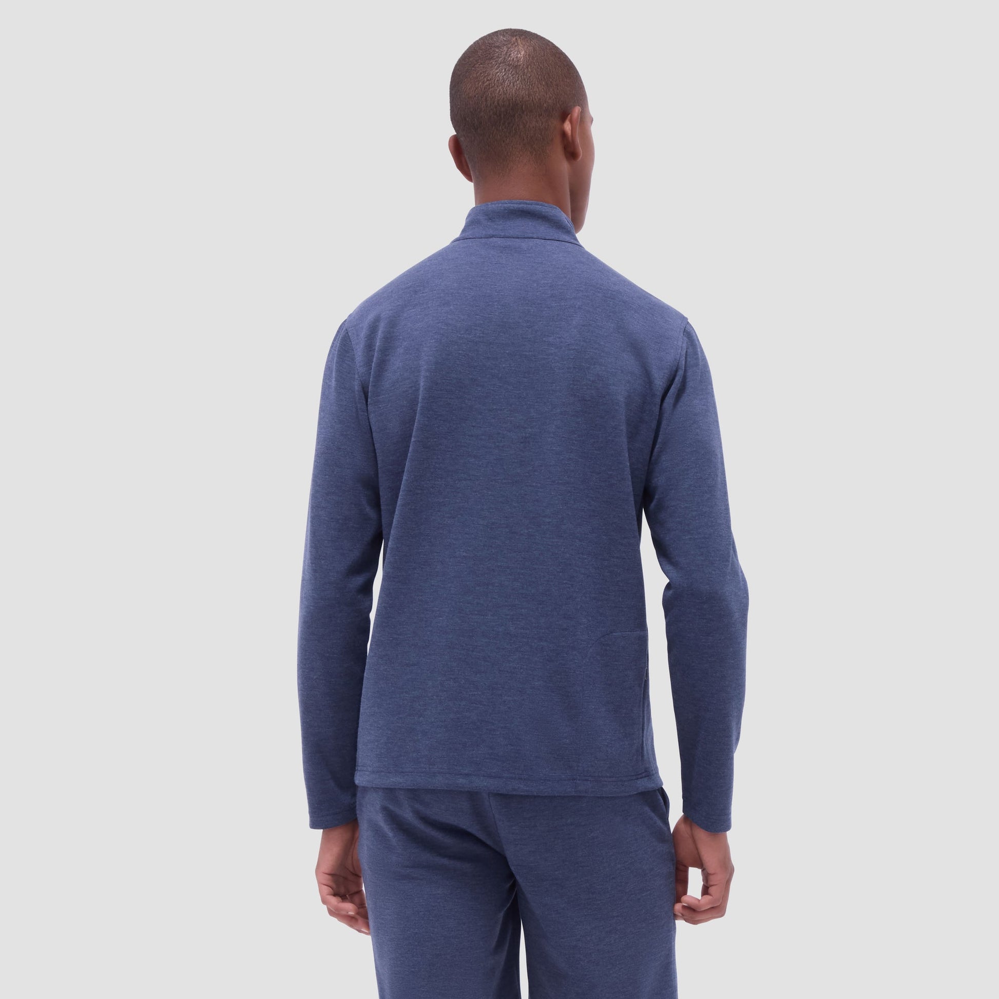 Bugatchi Soft Touch™ Heather Quarter-Zip Pullover Navy