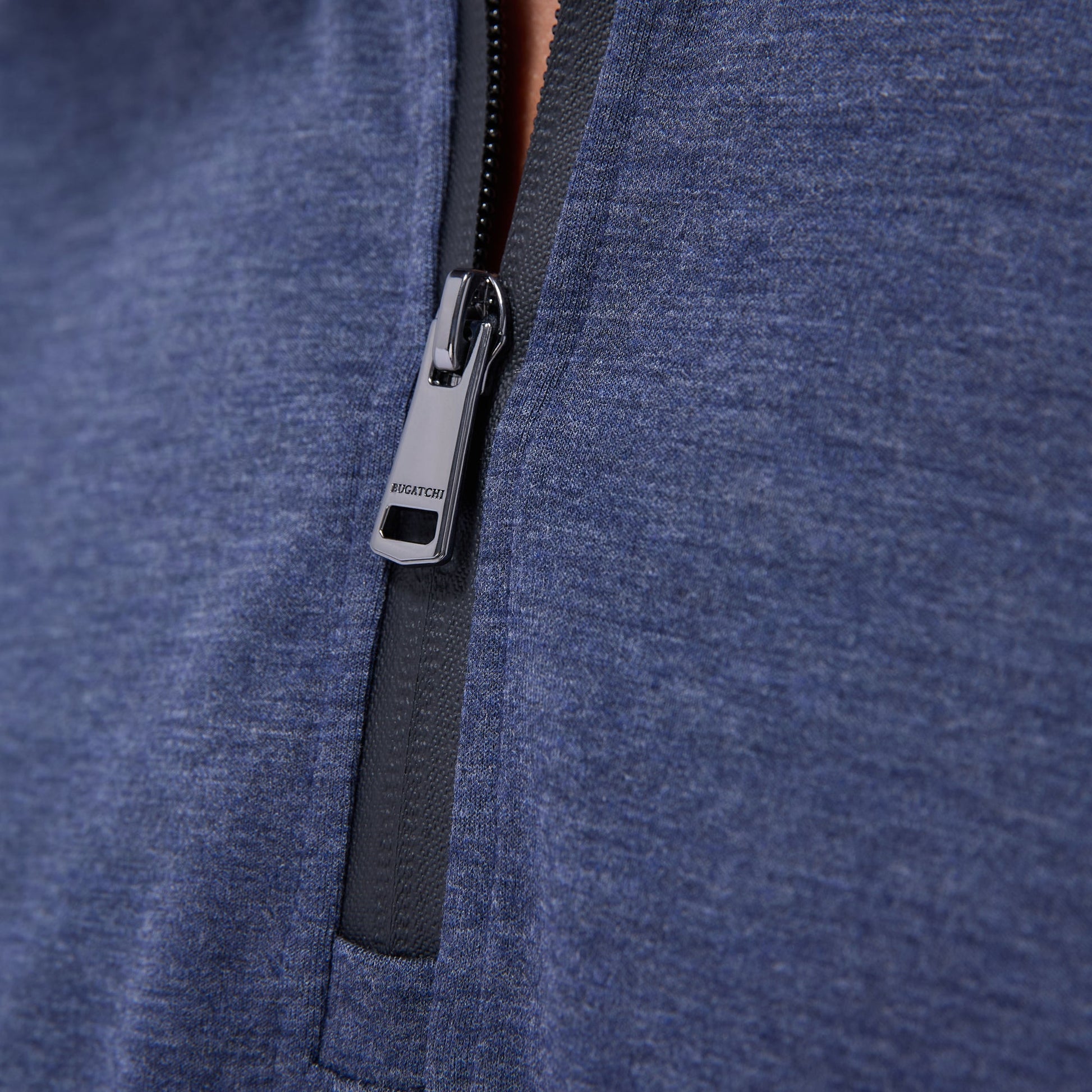 Bugatchi Soft Touch™ Heather Quarter-Zip Pullover Navy