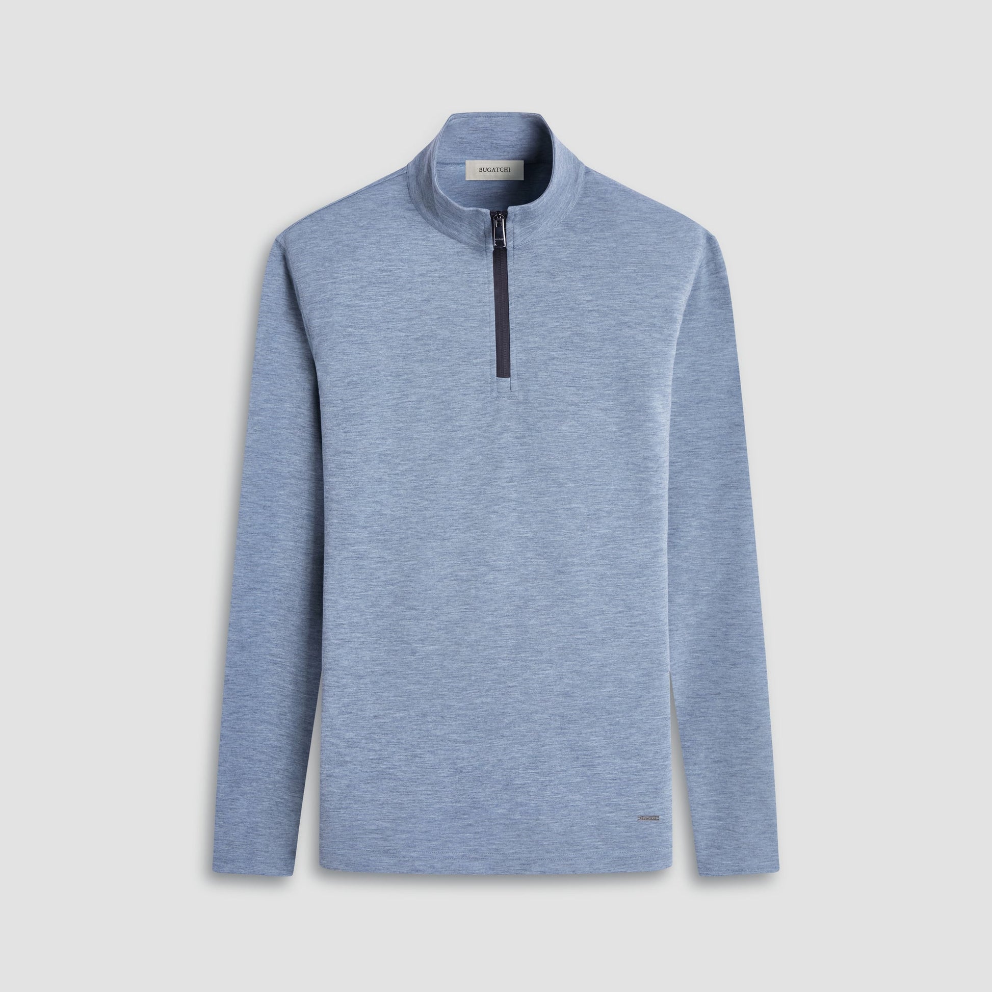 Bugatchi Soft Touch™ Heather Quarter-Zip Pullover Shark