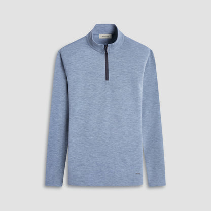Bugatchi Soft Touch™ Heather Quarter-Zip Pullover Shark