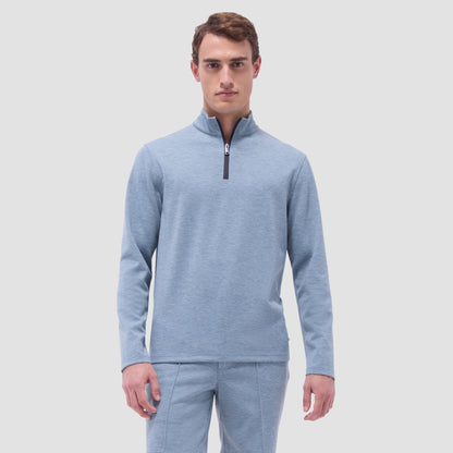 Bugatchi Soft Touch™ Heather Quarter-Zip Pullover Shark