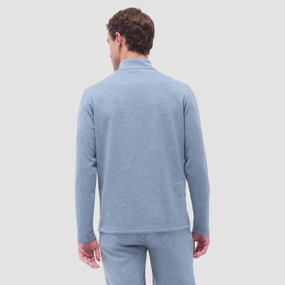 Bugatchi Soft Touch™ Heather Quarter-Zip Pullover Shark