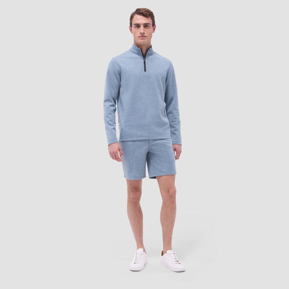Bugatchi Soft Touch™ Heather Quarter-Zip Pullover Shark