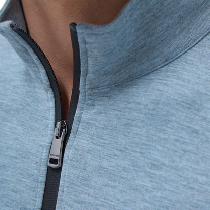 Bugatchi Soft Touch™ Heather Quarter-Zip Pullover Shark