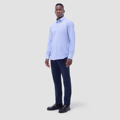 Bugatchi Jules Grid Check OoohCotton® Shirt Air Blue