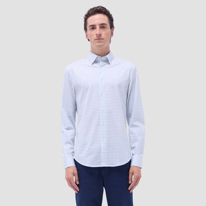 Bugatchi Jules Windowpane Check OoohCotton® Shirt Menthol