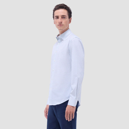Bugatchi Jules Windowpane Check OoohCotton® Shirt Menthol