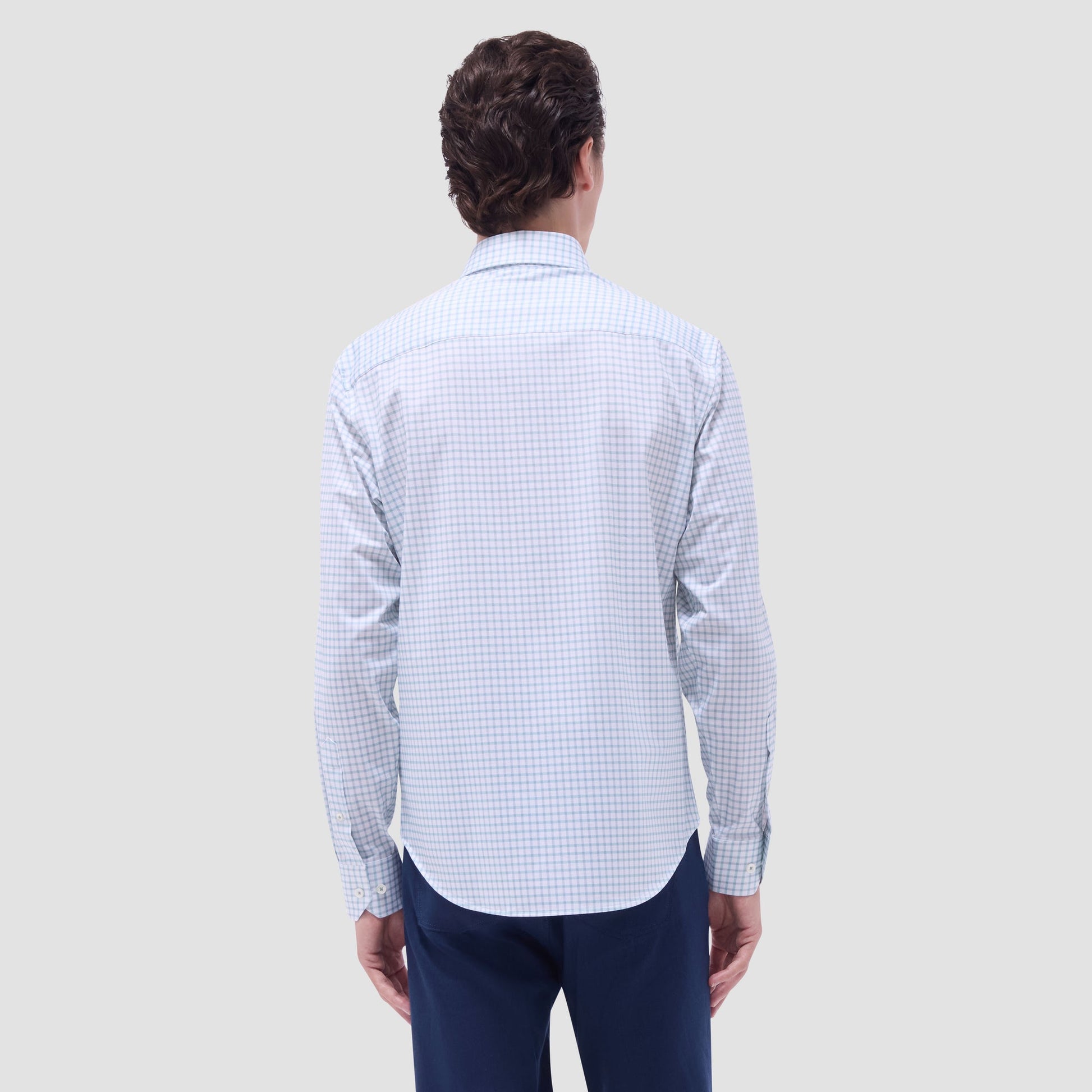 Bugatchi Jules Windowpane Check OoohCotton® Shirt Menthol