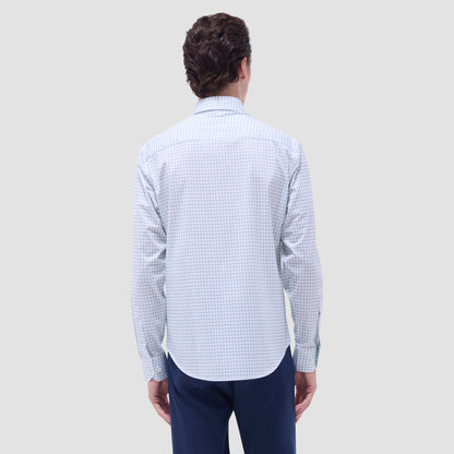 Bugatchi Jules Windowpane Check OoohCotton® Shirt Menthol