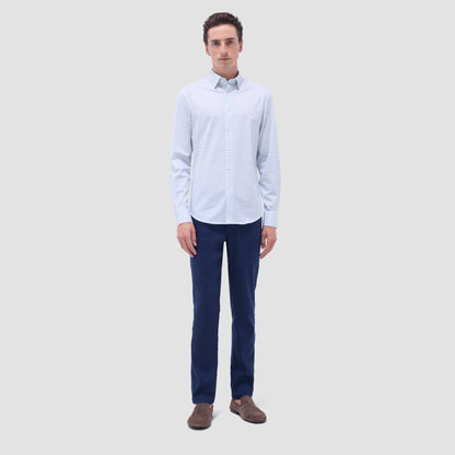 Bugatchi Jules Windowpane Check OoohCotton® Shirt Menthol