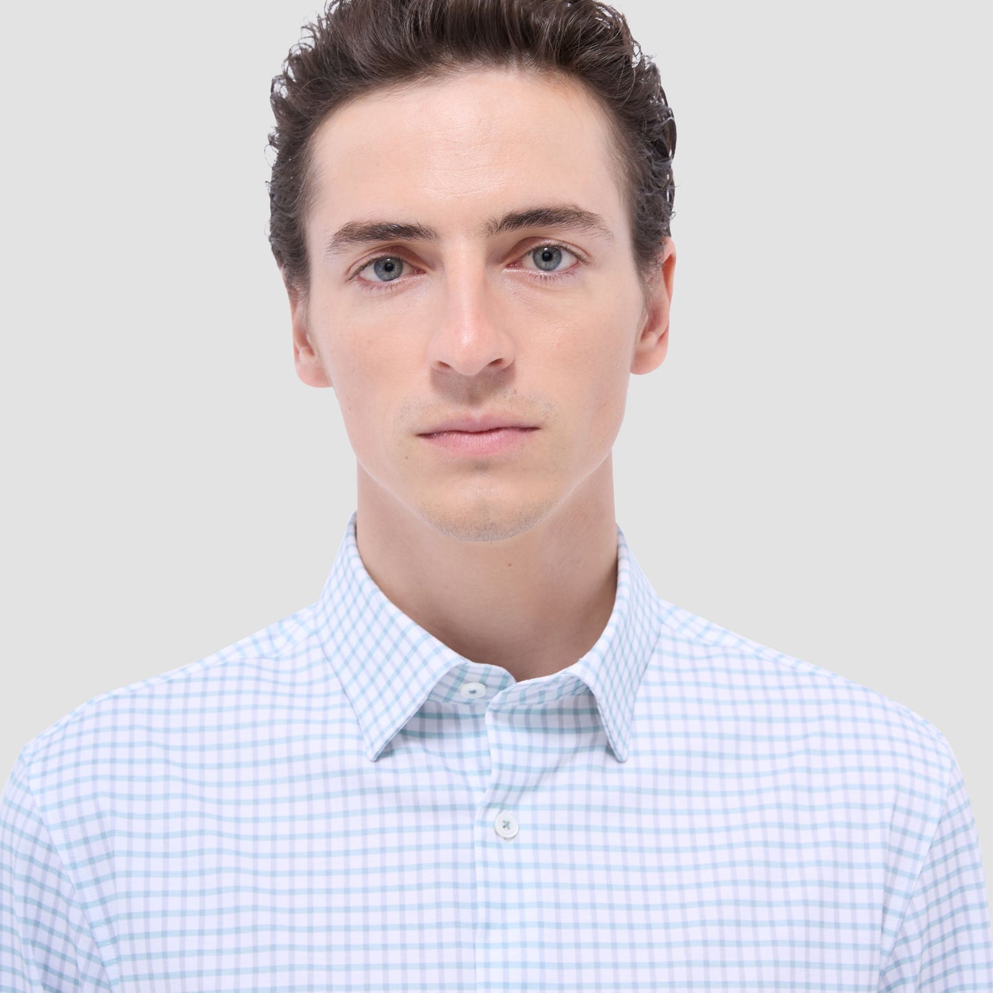 Bugatchi Jules Windowpane Check OoohCotton® Shirt Menthol