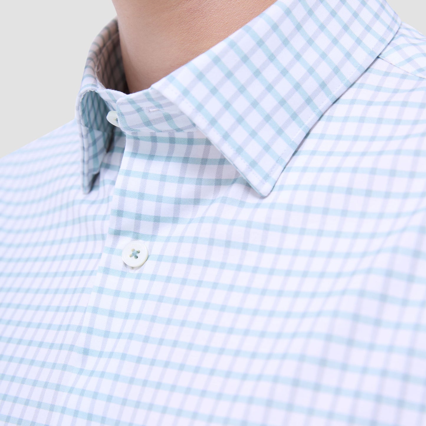 Bugatchi Jules Windowpane Check OoohCotton® Shirt Menthol