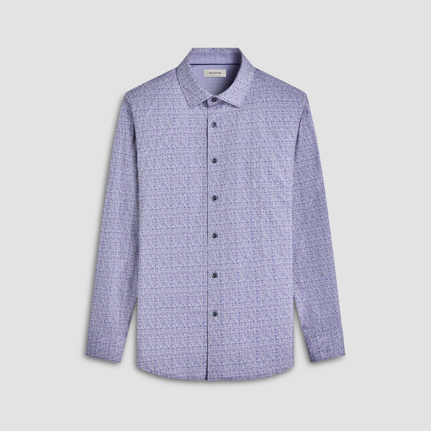 Bugatchi Jimmy Double-Sided Abstract & Check OoohCotton® Shirt Dusty Pink