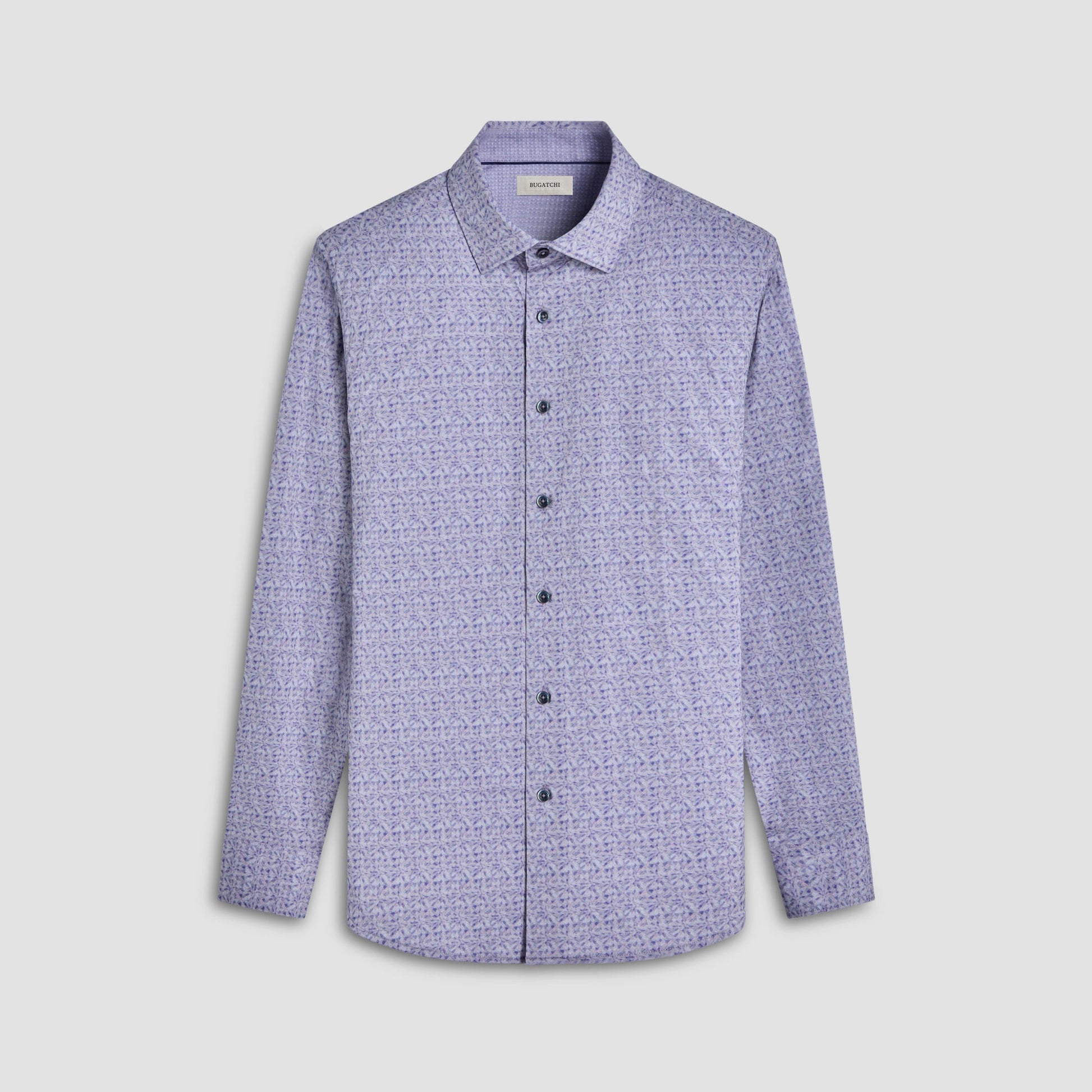 Bugatchi Jimmy Double-Sided Abstract & Check OoohCotton® Shirt Dusty Pink