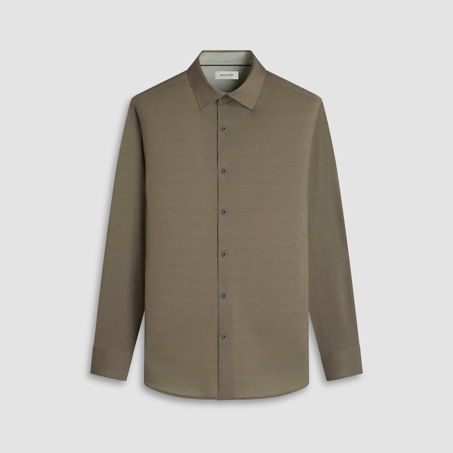 Bugatchi Jimmy Double-Sided Solid OoohCotton® Shirt Olive