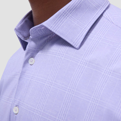 Bugatchi Jimmy Double-Sided Glen Plaid & Herringbone OoohCotton® Shirt Lilac