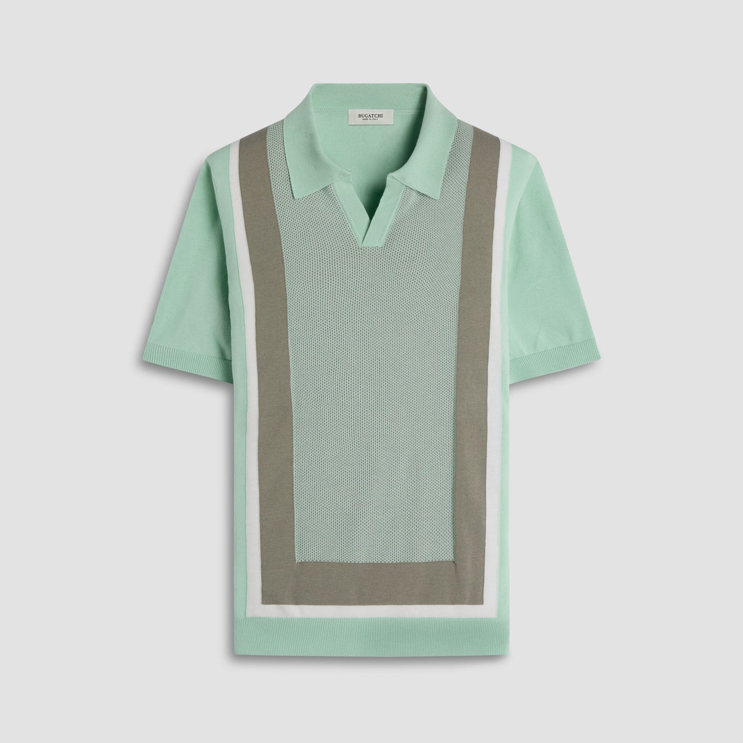 Bugatchi Color Block Short Sleeve Johnny Sweater Pistachio