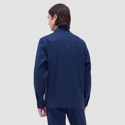 Bugatchi Linen-Cotton Shirt Jacket Navy
