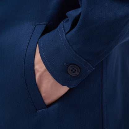 Bugatchi Linen-Cotton Shirt Jacket Navy