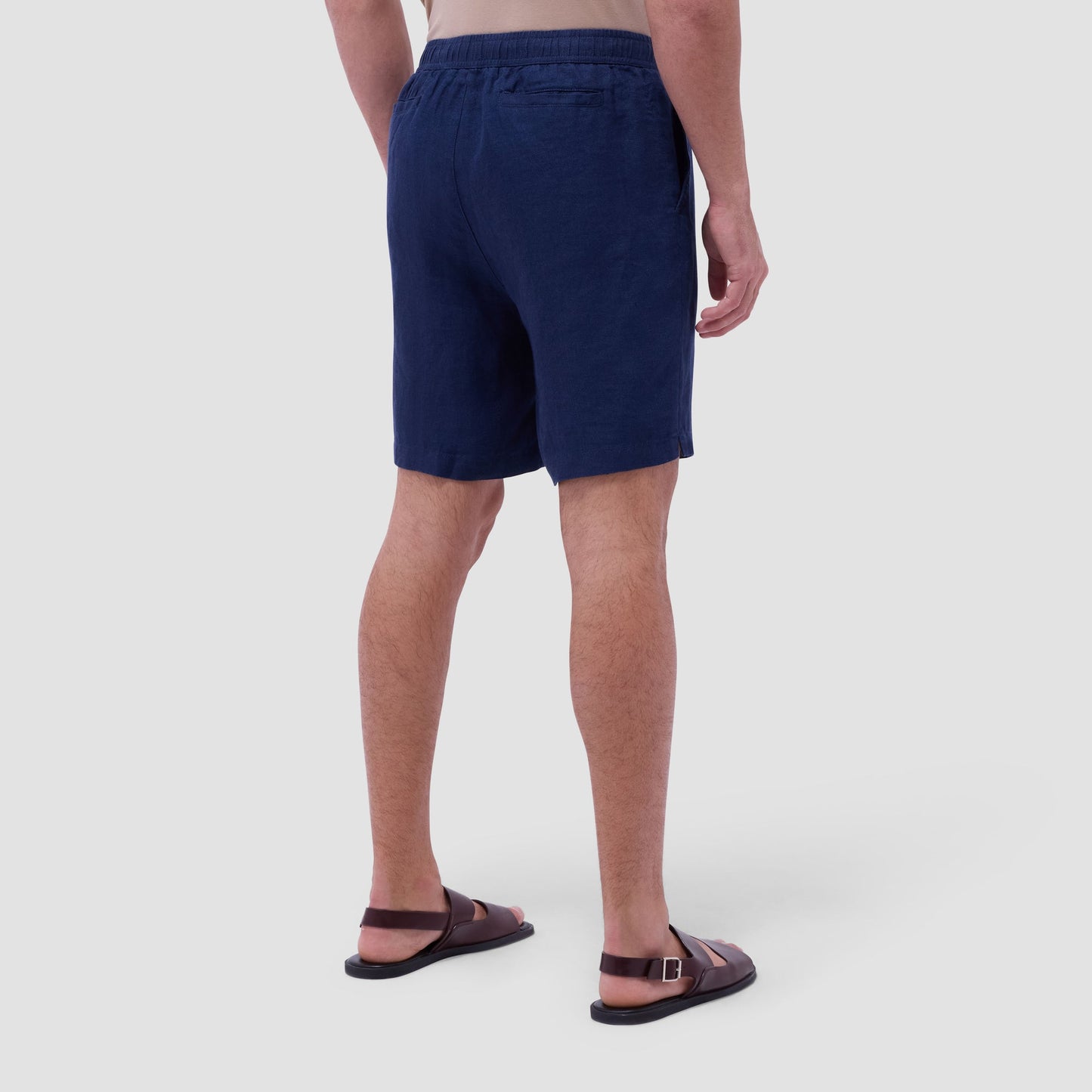 Bugatchi Linen Drawstring Shorts Navy