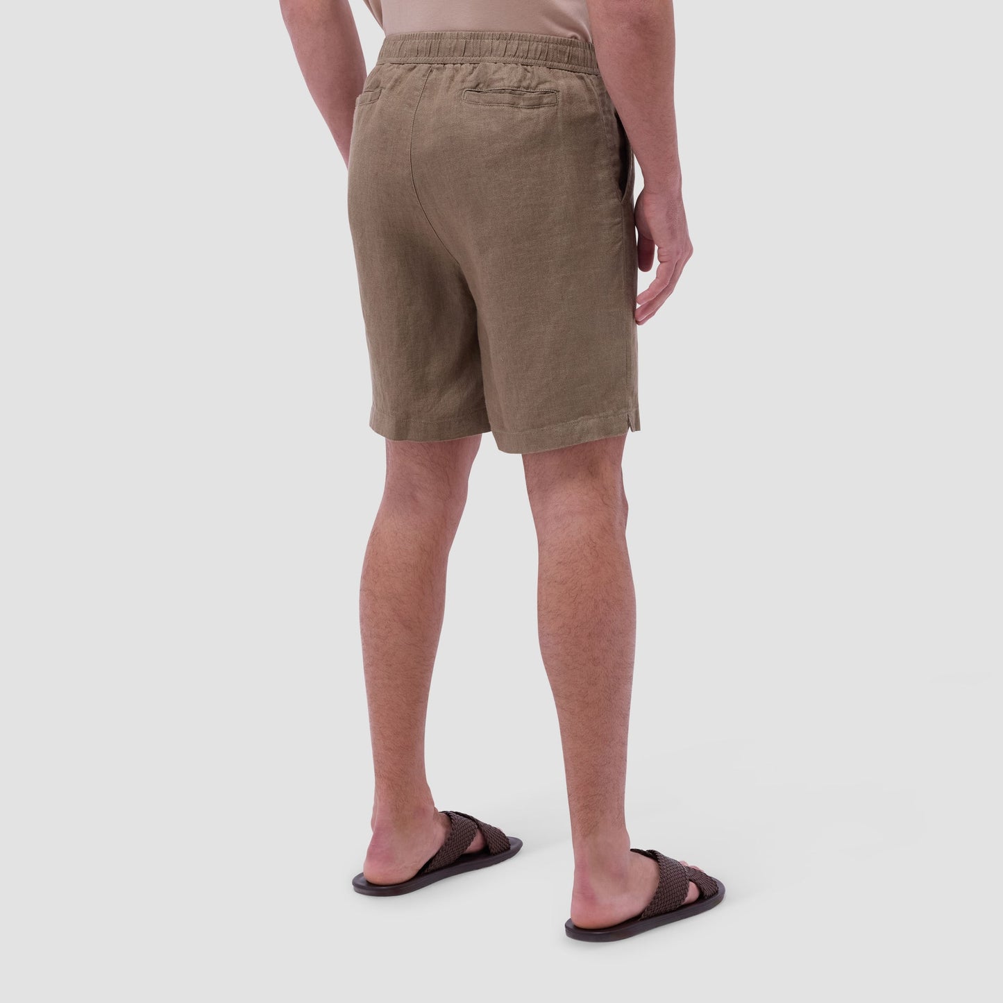 Bugatchi Linen Drawstring Shorts Olive
