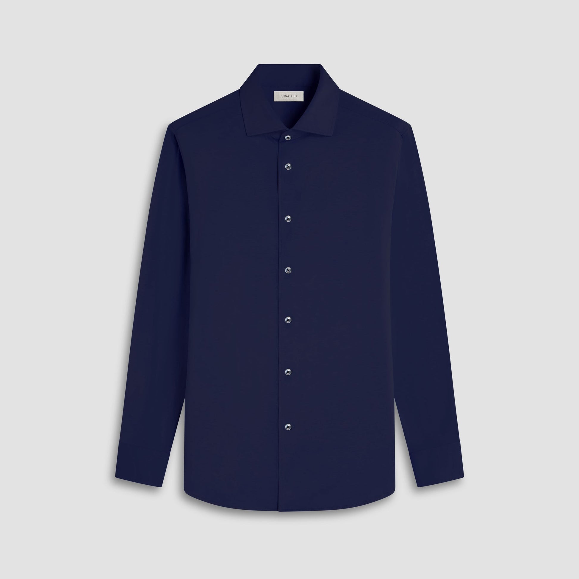 Bugatchi Devon Solid OoohCotton® Shirt Navy