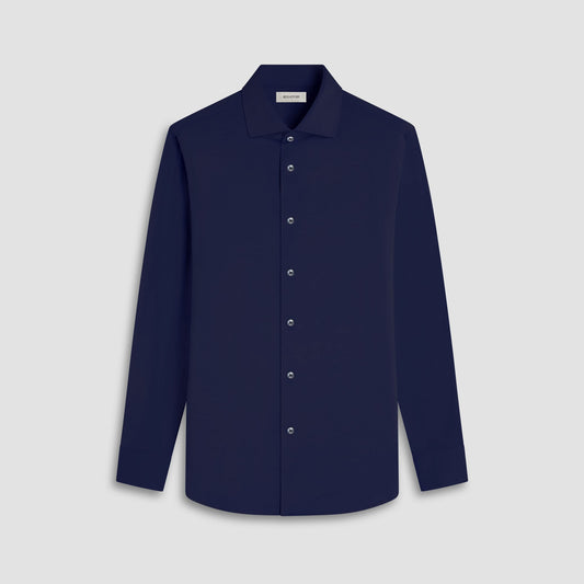 Bugatchi Devon Solid OoohCotton® Shirt Navy