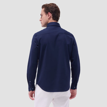 Bugatchi Devon Solid OoohCotton® Shirt Navy