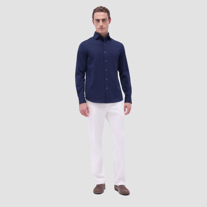 Bugatchi Devon Solid OoohCotton® Shirt Navy