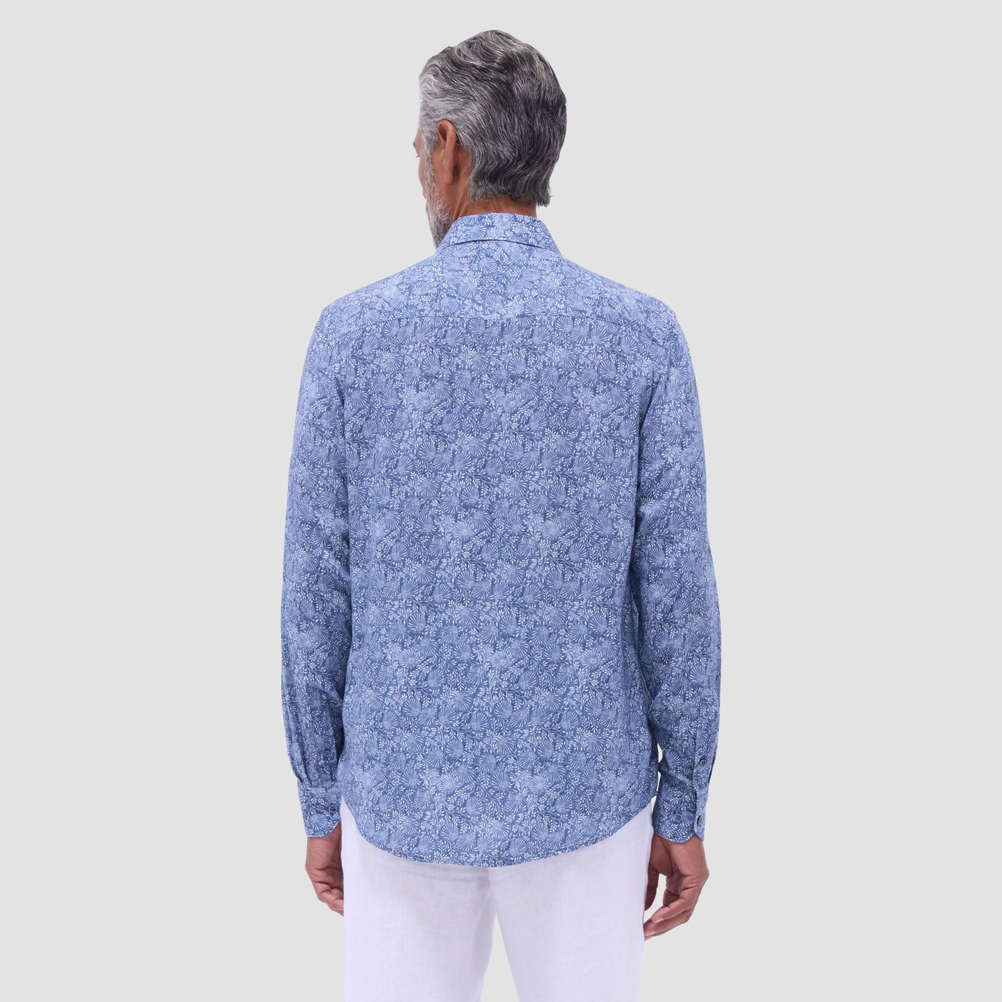 Bugatchi Axel Floral Shirt Indigo