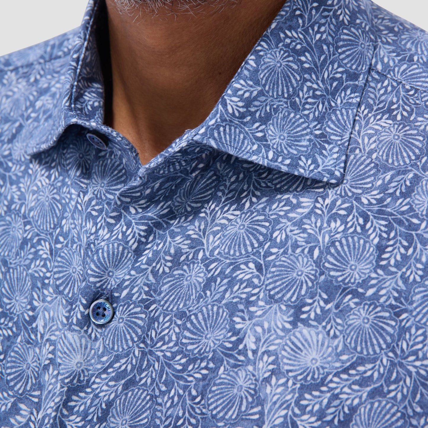 Bugatchi Axel Floral Shirt Indigo