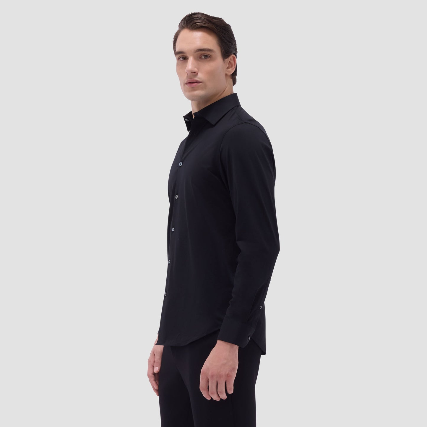 Bugatchi James Solid OoohCotton® Shirt Black