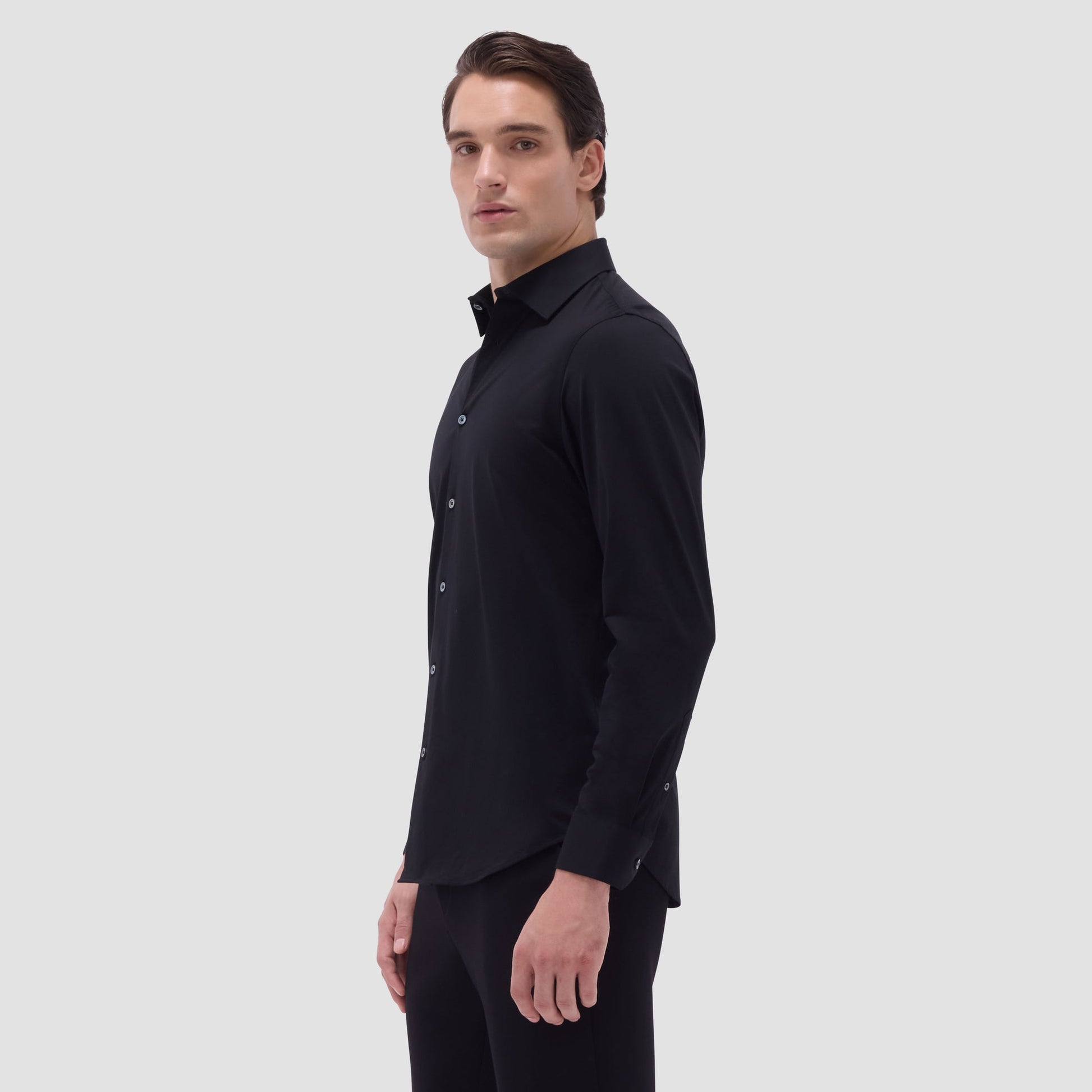Bugatchi James Solid OoohCotton® Shirt Black