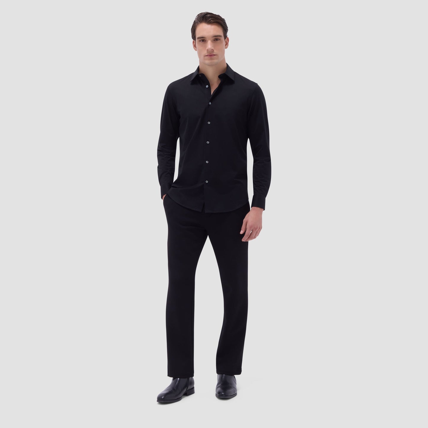 Bugatchi James Solid OoohCotton® Shirt Black