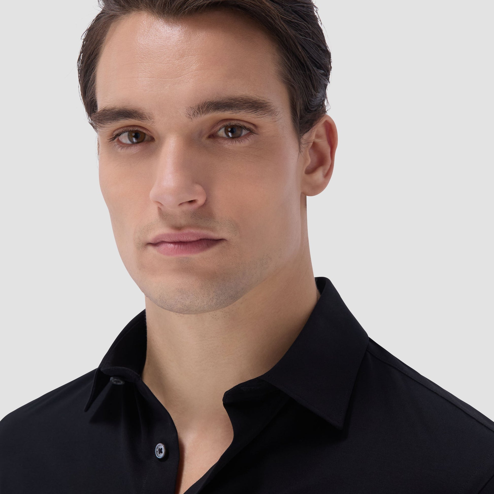 Bugatchi James Solid OoohCotton® Shirt Black