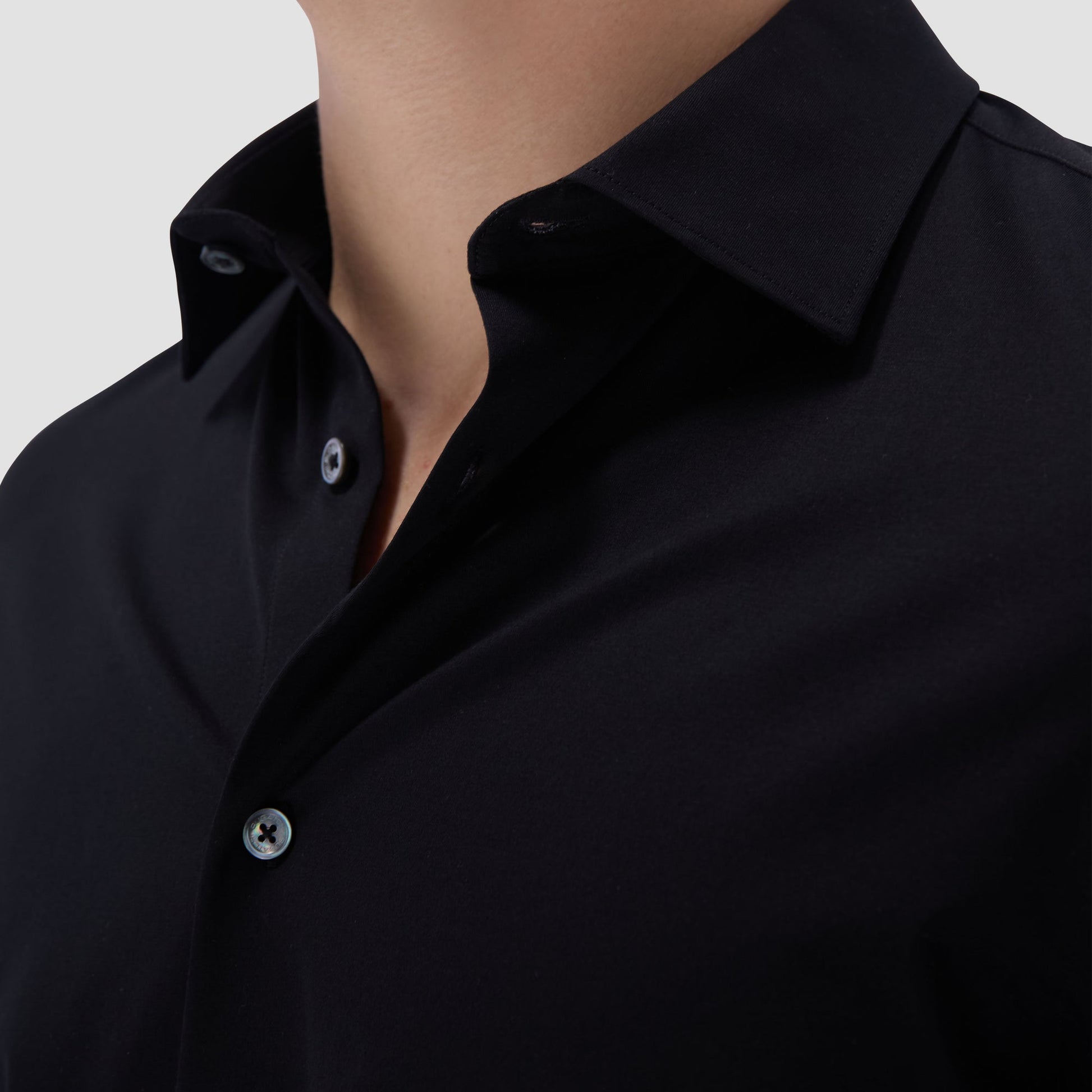 Bugatchi James Solid OoohCotton® Shirt Black